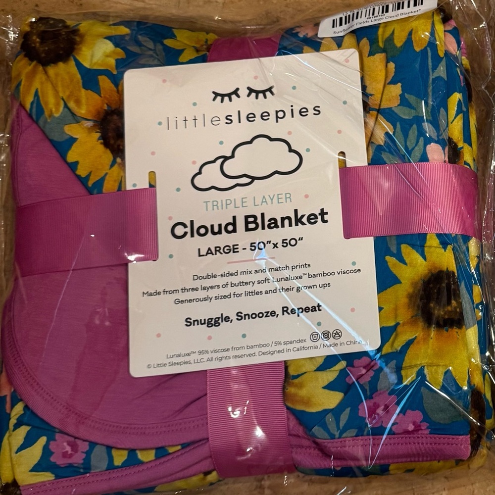 Little Sleepies Sunflower Fields Cloud Blanket
